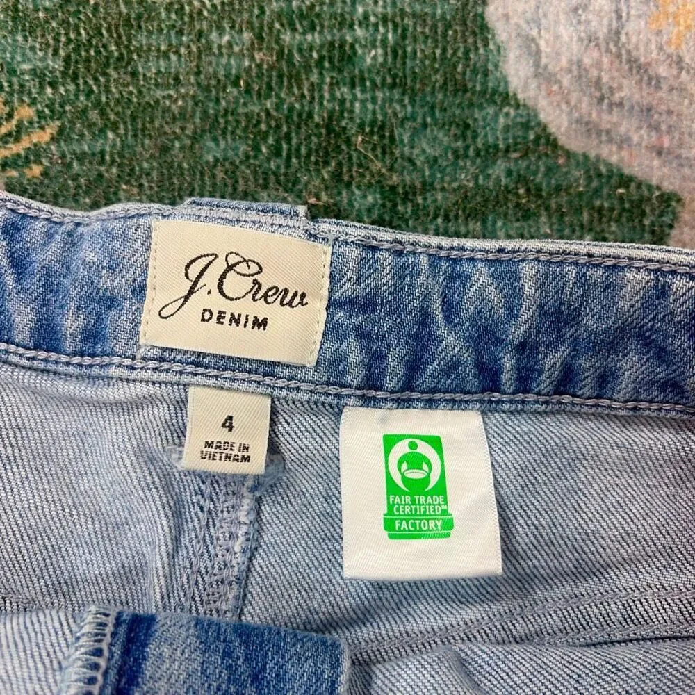 J. Crew Shorts Women 4 Blue Denim Sky Fall Wash High Rise Front Pocket small